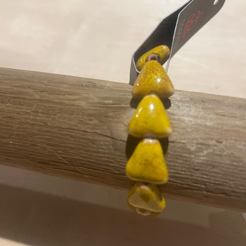 Yellow Triangle Bead Bracelet